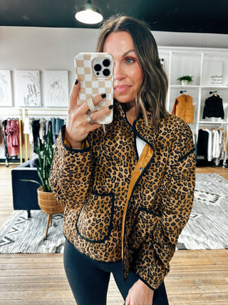 Brisel Quilted Leopard Puffer Jacket-Jackets & Kimonos-VerClare Boutique