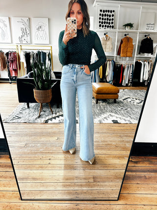 Elvira High Rise Wide Jean-Bottoms-VerClare Boutique
