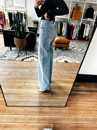 Elvira High Rise Wide Jean-Bottoms-VerClare Boutique
