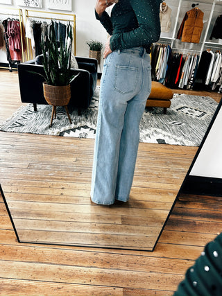 Elvira High Rise Wide Jean-Bottoms-VerClare Boutique