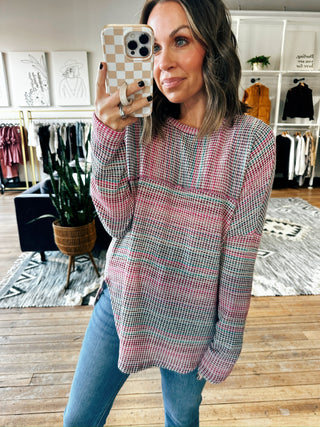 Canyon Long Sleeve Top-Magenta-Tops Basic Print-VerClare Boutique