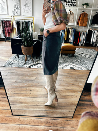 Pyrah Tencel Button Skirt - 3 Colors-Bottoms-VerClare Boutique