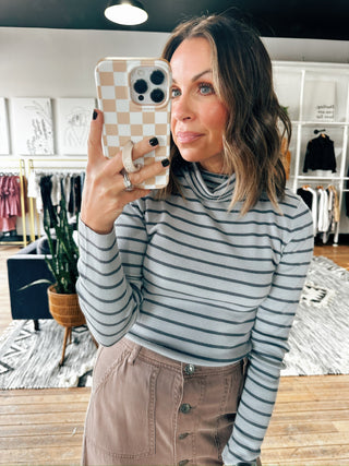 Olyra Striped Turtleneck Sweater - 4 Colors-Tops Basic Print-VerClare Boutique