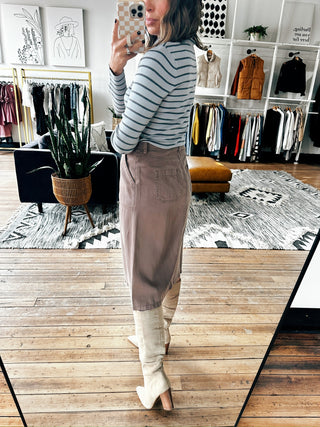 Pyrah Tencel Button Skirt - 3 Colors-Bottoms-VerClare Boutique