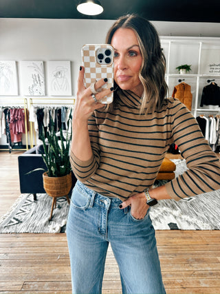 Olyra Striped Turtleneck Sweater - 4 Colors-Tops Basic Print-VerClare Boutique