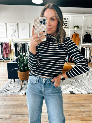 Olyra Striped Turtleneck Sweater - 4 Colors-Tops Basic Print-VerClare Boutique