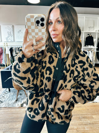 Ivara Grid Sherpa Jacket-Jackets & Kimonos-VerClare Boutique