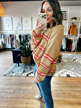 Grynn Striped Crop Sweater-Sweaters-VerClare Boutique