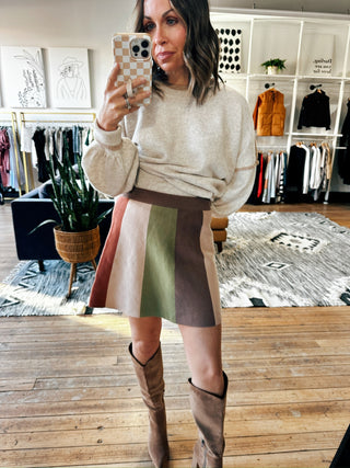 Ayesha Colorblock Sweater Skirt-Bottoms-VerClare Boutique