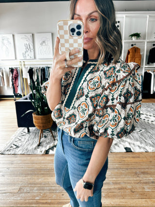 Lyven Ruffled Lace Blouse-Tops Casual-VerClare Boutique