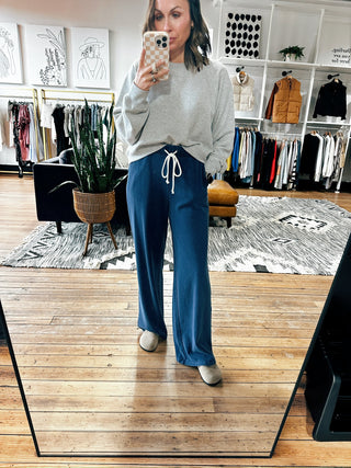 Z SUPPLY - Hunter Knit Denim Pant-Indigo-BottomsZ SUPPLY - Hunter Knit Denim Pant-Indigo | VerClare Boutique | Chenoa, IL-Women's Z SUPPLY - Hunter Knit Denim Pant | Sizes: S, M, L, XL | Color: Indigo | Free US shipping on all eligible orders. Located in Chenoa, Illinois-VerClare Boutique