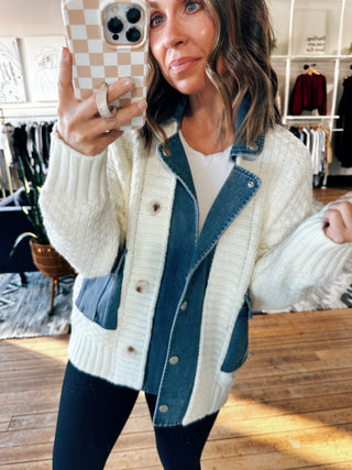 Blyra Contrast Button Pocket Cardigan-Jackets & Kimonos-VerClare Boutique