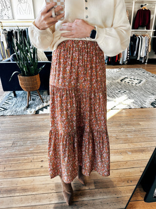 Tristen High Waist Skirt-Rust-BottomsTristen High Waist Skirt | VerClare Boutique | Chenoa, IL-Women's Maxi Skirt | Tristen High Waist Skirt | Sizes: S, M, L | Color: Rust | Free US shipping on all eligible orders. Located in Chenoa, Illinois-VerClare Boutique