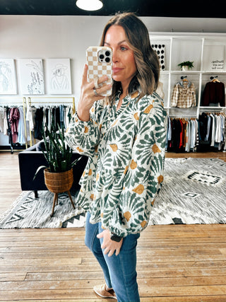 Heidi Printed Collared Top-Tops Casual-VerClare Boutique