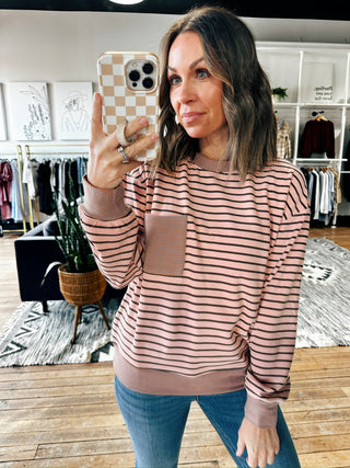 Giada Brushed Stripe Top-Tops Basic Print-VerClare Boutique