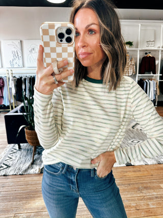 Briar Space Dye Striped Top-Tops Basic Print-VerClare Boutique