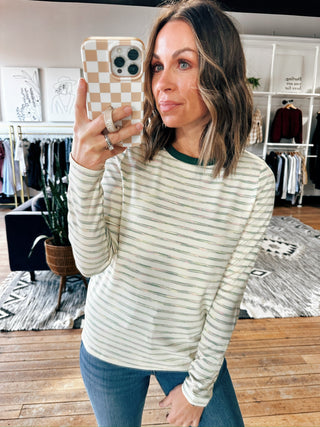 Briar Space Dye Striped Top-Tops Basic Print-VerClare Boutique