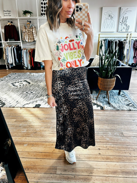 Midnight Velvet Leopard Print Midi Skirt | Wasabi & Mint