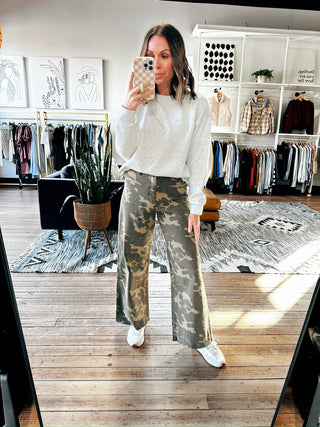 Tori Camouflage Stretch Pants-Bottoms-VerClare Boutique