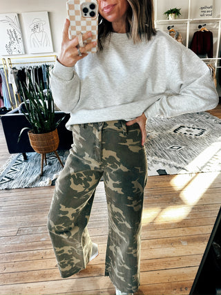 Tori Camouflage Stretch Pants-Bottoms-VerClare Boutique