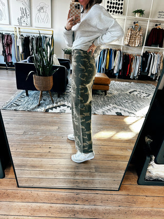 Tori Camouflage Stretch Pants-Bottoms-VerClare Boutique