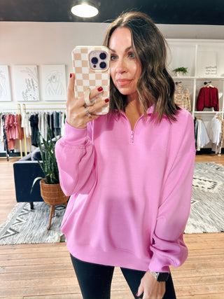 Tessa Scuba Half Zip Pullover-3 Colors-Jackets & Kimonos-VerClare Boutique