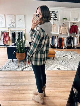 Selene Hooded Plaid Shirt-Jackets & Kimonos-VerClare Boutique