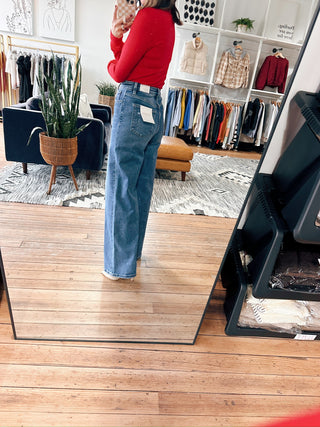 Angela Super High Rise Baggy Wide Jeans-Bottoms-VerClare Boutique
