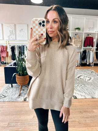 Adelina Brushed Melange Sweater - 4 Colors-Tops Basic Solid-VerClare Boutique