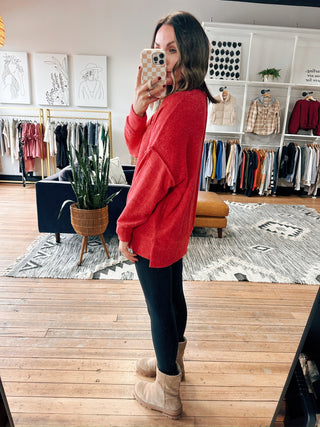 Adelina Brushed Melange Sweater - 4 Colors-Tops Basic Solid-VerClare Boutique