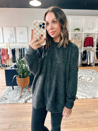 Adelina Brushed Melange Sweater - 4 Colors-Tops Basic Solid-VerClare Boutique