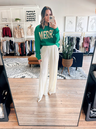 "Merry" Sequin Sweatshirt-Sweaters-VerClare Boutique
