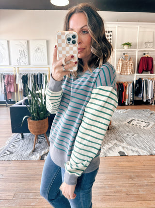 Camila Striped French Terry Sweatshirt-Tops Basic Print-VerClare Boutique