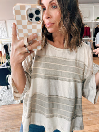 Kahan Striped Top-Tops Basic Print-VerClare Boutique