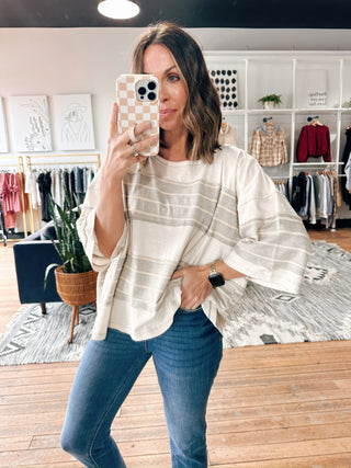 Kahan Striped Top-Tops Basic Print-VerClare Boutique