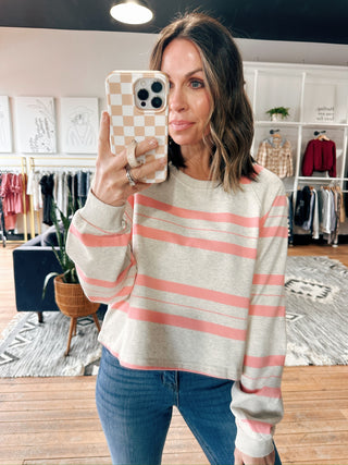Dakota Striped Pullover-Tops Basic Print-VerClare Boutique