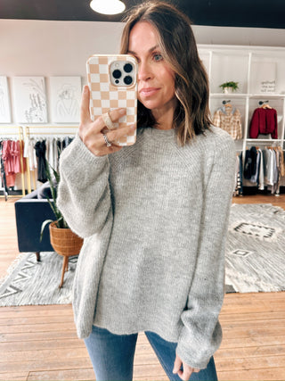 Giana Round Neck Sweater-SweatersWomen's Sweater | VerClare Boutique-Giana Round Neck Sweater: Sizes: S - L. Color: Diva Blue, Grey. Fabric: 50% Polyester 40% Nylon 10% Wool. Free Shipping on $100+ orders with VerClare Boutique. -VerClare Boutique