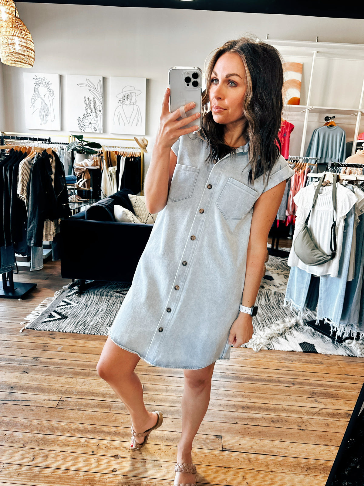 Tracy Denim Dress-Dresses & RompersWomen's Denim Dress | VerClare Boutique | Chenoa, IL-Women's Denim Dress! This dress fits true to size and is light wash olive denim, Available in S, M, L. Fabric Content: 100% Cotton. Shop at VerClare Boutique, Located in Chenoa, IL about 20 minutes outside of Bloomington & Normal, IL in McLean County. Free Shipping on eligible Orders. Shop Pay Accepted.-VerClare Boutique