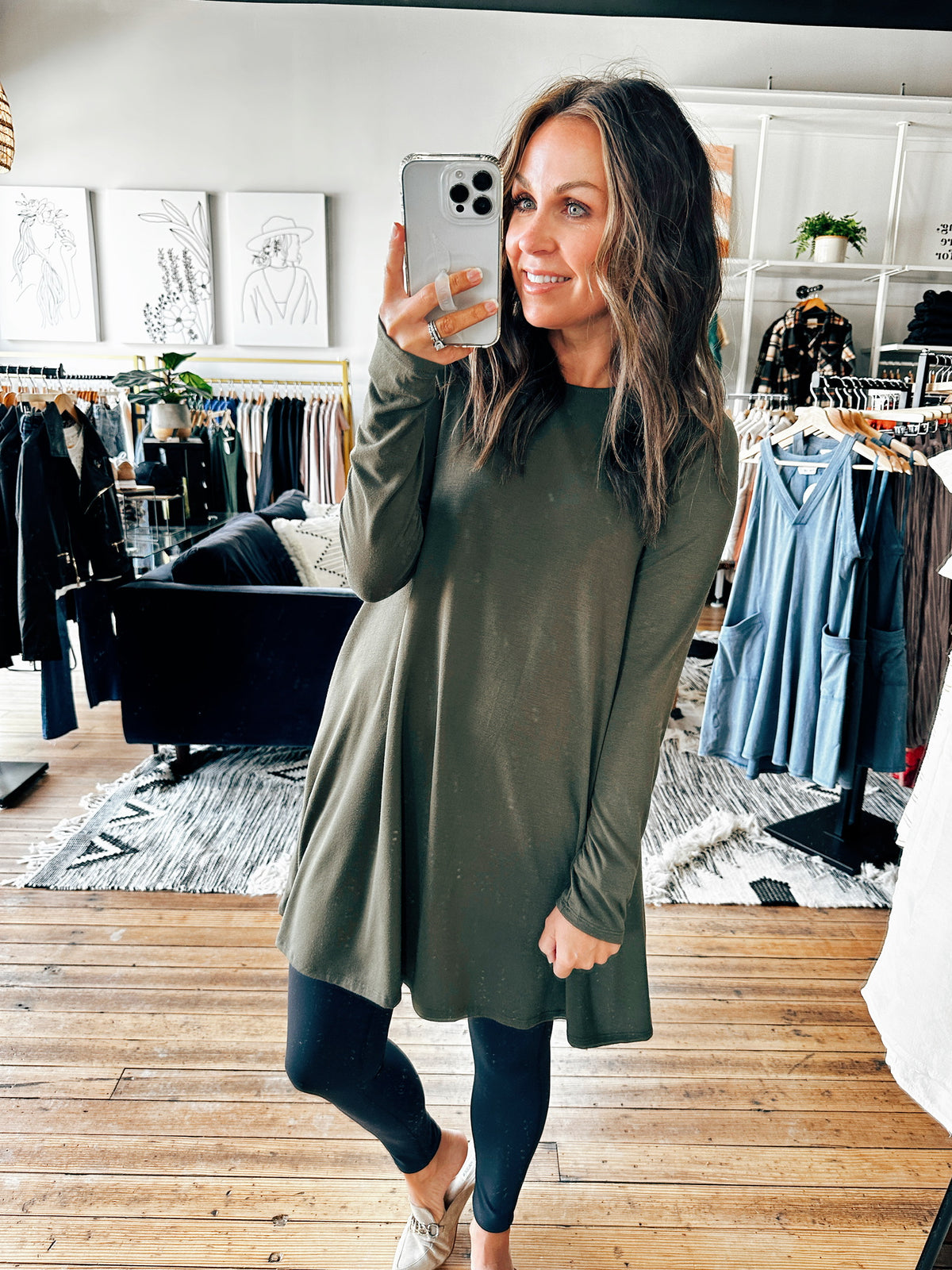 Olive View. Maleena Flowy Dress-5 Colors-Dresses & Rompers-VerClare Boutique