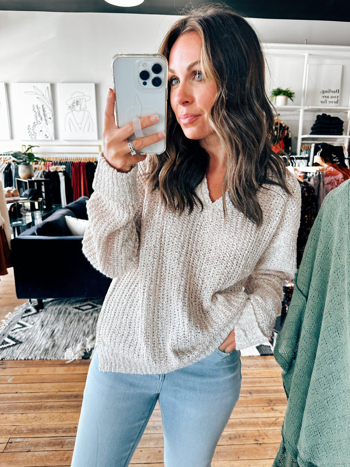 Mellie Mink Marled Sweater-sweater-VerClare Boutique