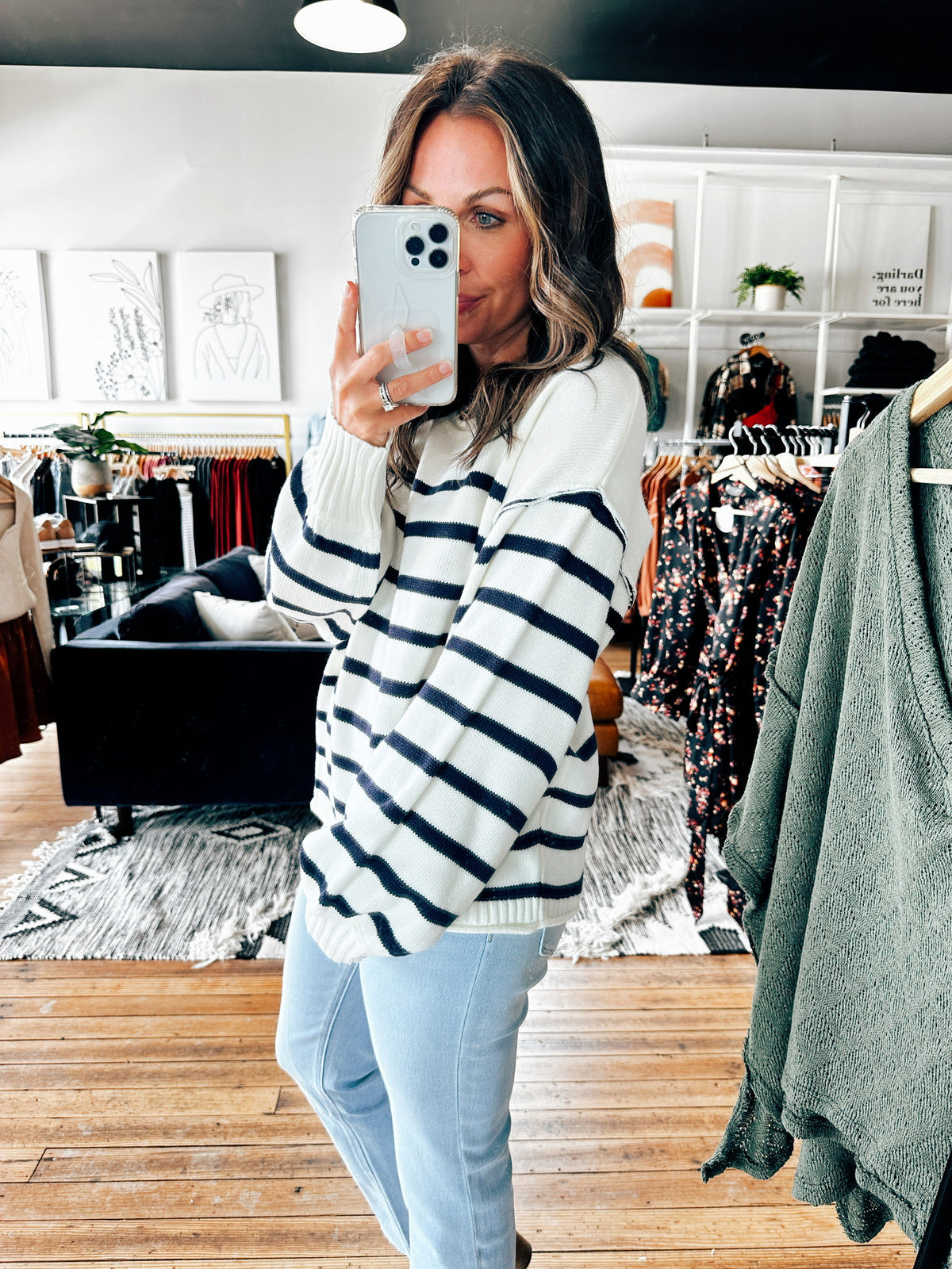 Leslie Striped Sweater-2 Colors-sweater-VerClare Boutique