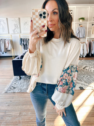 Renee Floral Oversized Terry Top - Oatmeal/ Denim Blue-SweatersWishlist Elaria Scallop Sweater Tank – M. Blue | VerClare Boutique | Chenoa, IL-Shop the Wishlist Elaria Scallop Sweater Tank in M. Blue. A lightweight sweater tank with feminine scalloped details, perfect for layering or wearing solo. Available now at VerClare Boutique! | VerClare Boutique | Chenoa, IL-VerClare Boutique