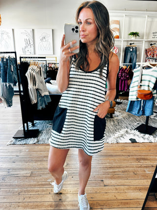 Sporty Black Mini Dress-Dresses & Rompers-VerClare Boutique