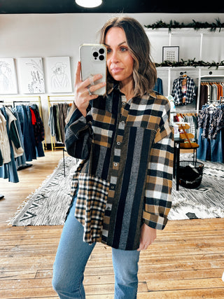 Lena Plaid Shirt-Tops CasualLena Plaid Shirt | VerClare Boutique | Chenoa, IL-Lena Plaid Shirt! Featuring a relaxed style, longer length flannel shirt, and we suggest grabbing your true size. Located in Chenoa, Illinois about 20 minutes outside of Bloomington & Normal, IL in McLean County. Free Shipping on eligible Orders. Shop Pay Accepted.-VerClare Boutique