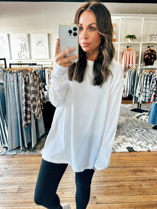 White View. Organic Boyfriend Tee-4 Colors-Tops Basic Solid-VerClare Boutique