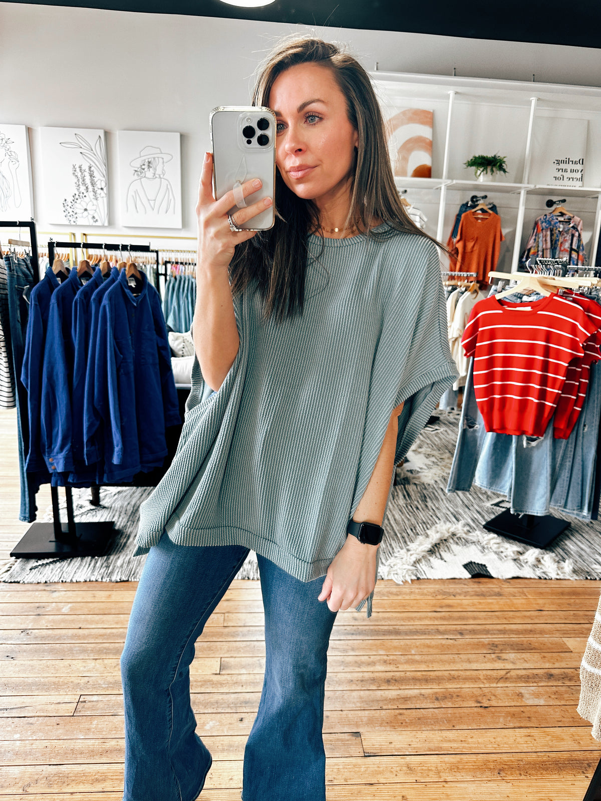 Moon Glow Textured Top-2 Colors-Tops basic solid-VerClare Boutique
