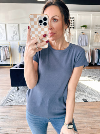 Renae Rib Short Sleeve Top - 3 Colors-Tops Basic SolidZ-Supply Renae Rib Short Sleeve Top-3 Colors | VerClare Boutique | Chenoa, IL-Shop the Z-Supply Renae Rib Short Sleeve Top-3 Colors. Available now at VerClare Boutique! | VerClare Boutique | Chenoa, IL-VerClare Boutique