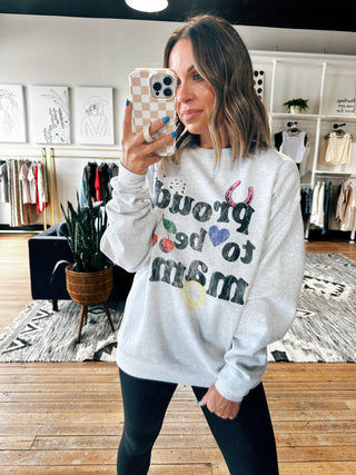 Proud to be Mama Sweatshirt-Jackets & Kimonos-VerClare Boutique