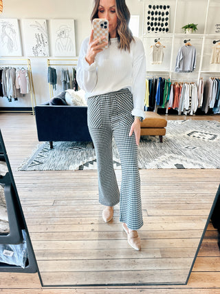 Valentine Check Boot-Cut Pants - 2 Colors