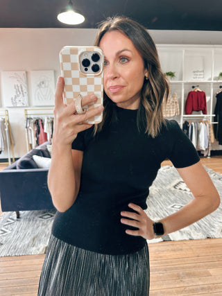 Larkin Knit Sweater - Black-Sweaters-VerClare Boutique